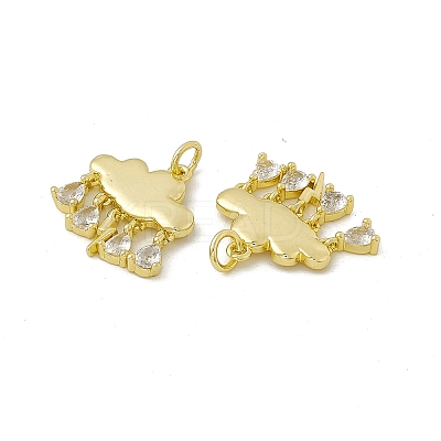 Rack Plating Brass Cubic Zirconia Pendants KK-C007-28G-1