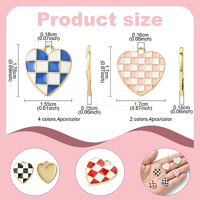 24Pcs 6 Styles Alloy Enamel Pendants ENAM-FS0002-37-1