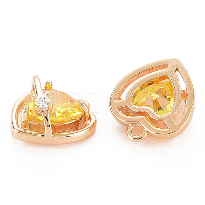 Brass Micro Pave Cubic Zirconia Charms KK-N232-303A-1