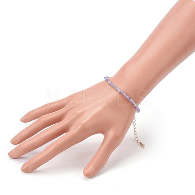 Faceted Natural Tanzanite Beaded Bracelets for Women BJEW-JB05928-01-1