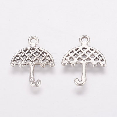 Tibetan Style Umbrella Pendants TIBEP-LF1300YKG-AS-FF-1