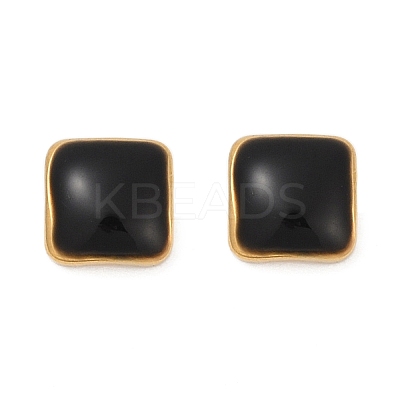 304 Stainless Steel Enamel Stud Earrings EJEW-U045-02G-02-1