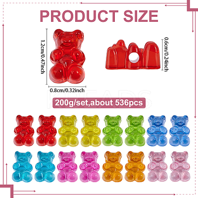 200G Transparent Acrylic Beads OACR-ME0001-09-1