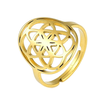 201 Stainless Steel Adjustable Rings for Women RJEW-M008-01G-1
