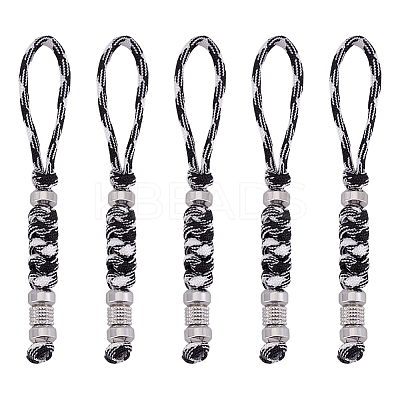 Umbrella Cord Polyester & Spandex Rope Keychain Carabiner HJEW-UN00091-1