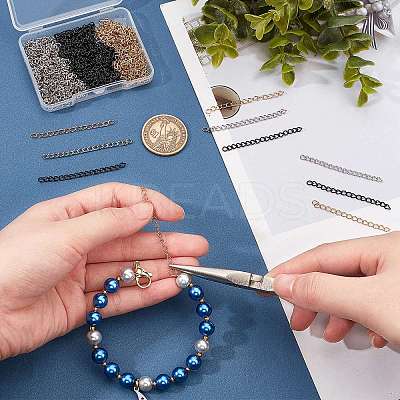 90Strands 3 Colors 304 Stainless Steel Chain Extender STAS-UN0032-29-1