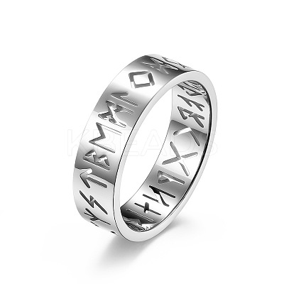 Non-Tarnish Hollow Word Stainless Steel Finger Rings FIND-PW0020-13C-P-1