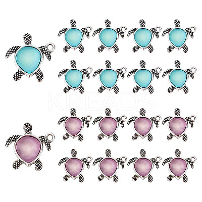 20Pcs 2 Colors Tibetan Style Alloy Pendants FIND-PH0005-96-1