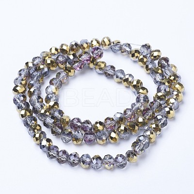 Electroplate Transparent Glass Beads Strands EGLA-A034-T6mm-Z06-1
