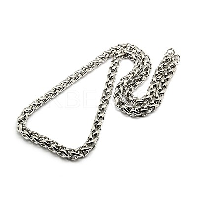 Tarnish Resistant Fashionable 304 Stainless Steel Wheat Chain Necklaces for Men STAS-A028-N002P-1