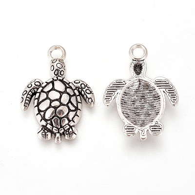 Tibetan Style Alloy Sea Turtle Pendants LS-TIBEP-22101-AS-FF-1