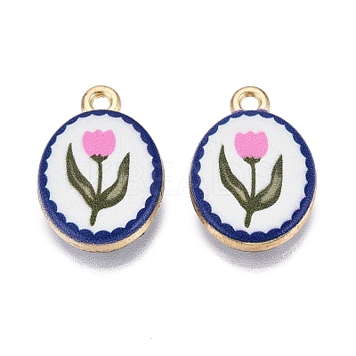 Valentine's Day Printed Alloy Pendants PALLOY-SZC0008-05J-1