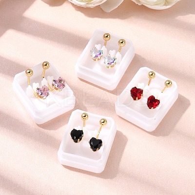 304 Stainless Steel Heart Stud Earrings EJEW-F396-04C-G-1