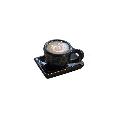 2Pcs Mini Resin Latte Art Coffee Cup & Saucer Set BOTT-PW0001-220-1
