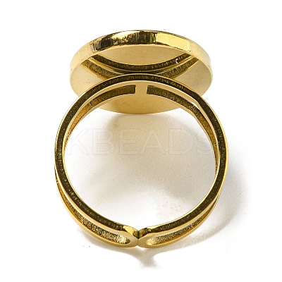 Ion Plating(IP) 304 Stainless Steel Open Cuff Rings RJEW-C079-04G-1