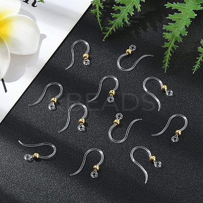 10Pcs Transparent Resin Earring Hooks FIND-YW0006-98G-1
