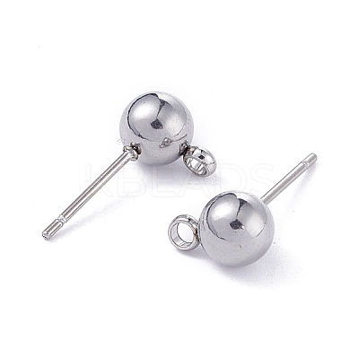 Non-Tarnish 304 Stainless Steel Ball Post Stud Earring Findings X-STAS-Z035-01P-A-1