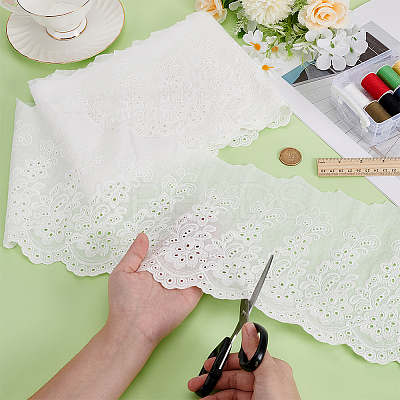 5 Yards Cotton Embroidery Flower Lace Trim OCOR-MA0001-30-1