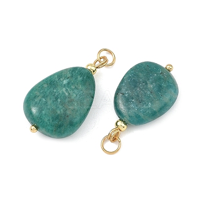 Natural Amazonite Pendants PALLOY-JF05881-01-1