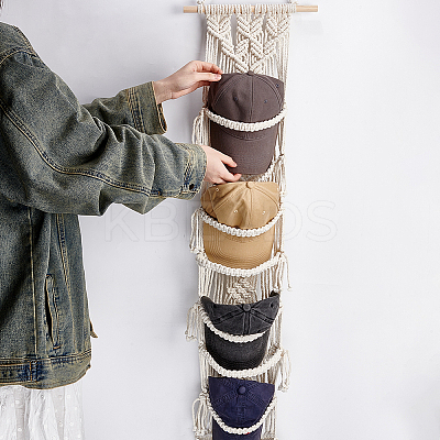 1Pc Cotton with Wood Wall Hat Hanger ODIS-PH0001-77-1