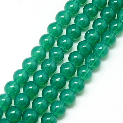 Baking Paint Glass Beads Strands X-DGLA-Q023-8mm-DB24-1