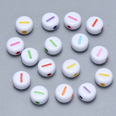 Craft Acrylic Horizontal Hole Letter Beads SACR-S201-11I-1