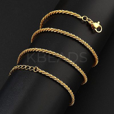 Brass Sterling Silver Chains Necklaces for Women NJEW-D302-25G-1