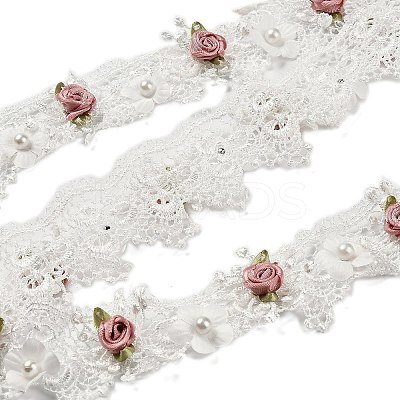 Polyester Flower Lace Ribbon OCOR-XCP0002-59-1
