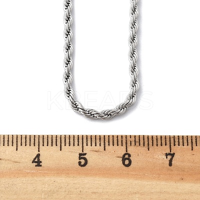 Non-Tarnish 304 Stainless Steel Rope Chain Necklaces NJEW-F226-03P-03-1
