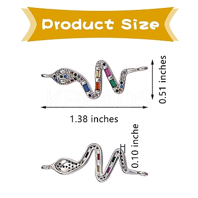 5Pcs Brass Micro Pave Cubic Zirconia Links Connectors ZIRC-SZ0002-80P-1