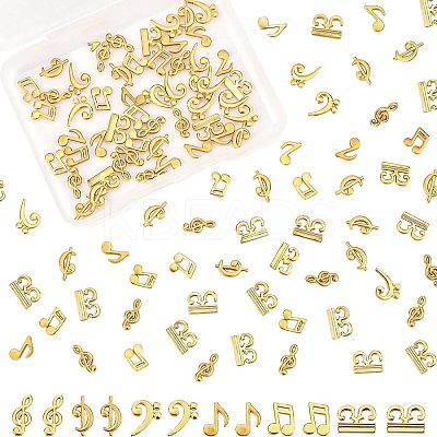15 Sets 5 Colors Notes Symbol Alloy Cabochons DIY-OC0008-21-1