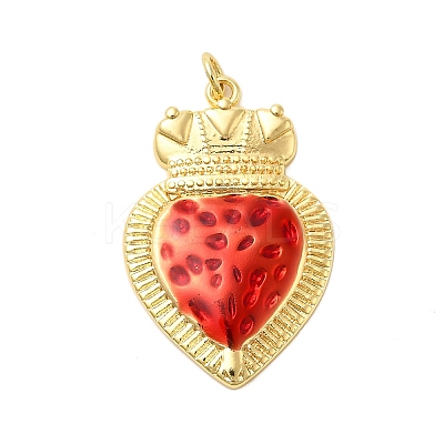 Brass Enamel Pendants KK-P303-10G-1