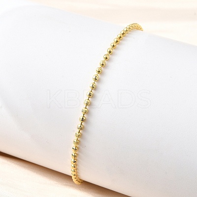 Brass Round Beads Slider Bracelets for Women BJEW-D317-13B-G-1