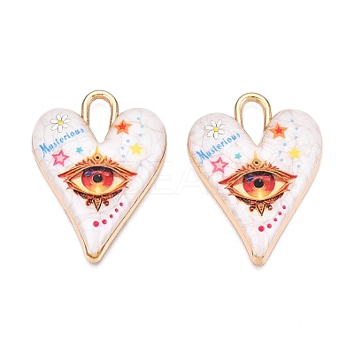 Printed Rack Plating Alloy Enamel Pendants ENAM-T020-01C-1