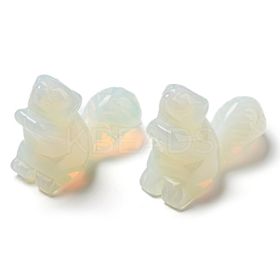 Opalite Carved Squirrel Figurines DJEW-D012-01H-1