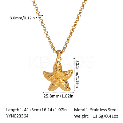Minimalist Ocean 304 Stainless Steel Pendant Necklaces for Women HW3248-1-1