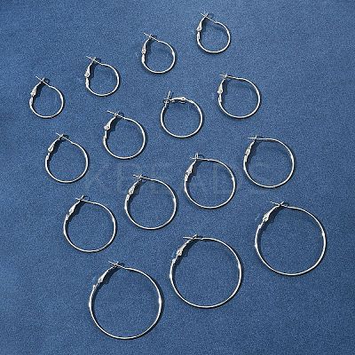 32Pcs 4 Styles Iron Huggie Hoop Earring Findings IFIN-FS0001-49B-1