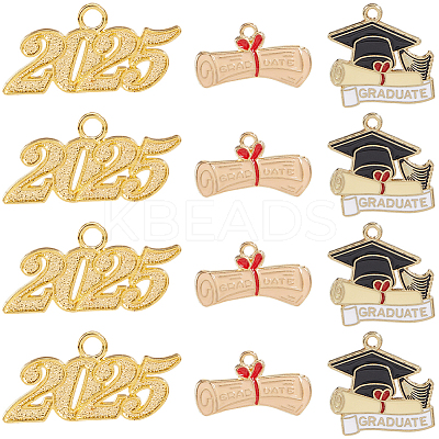 60Pcs 3 Styles Graduation Season Alloy Pendants FIND-SC0013-17-1