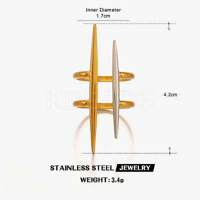 304 Stainless Steel Cuff Open Rings FS-WG38541-03-1