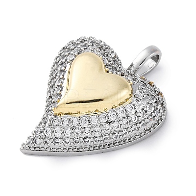 Brass Micro Pave Cubic Zirconia Pendants KK-S510-32GP-06-1