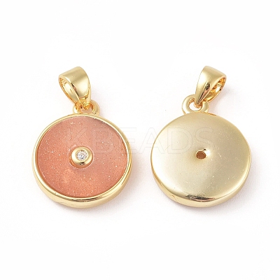 Natural Sunstone Charms KK-L192-B04-1