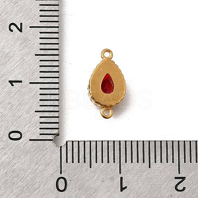 304 Stainless Steel Pave Cubic Zirconia Teardrop Connector Charms STAS-Z160-03G-01-1