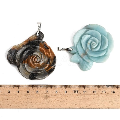 Natural Flower Amazonite Carved Big Pendants GG-CBA3958-01P-1