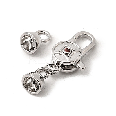 Brass Micro Pave Cubic Zirconia Lobster Claw Clasps KK-U059-51P-1