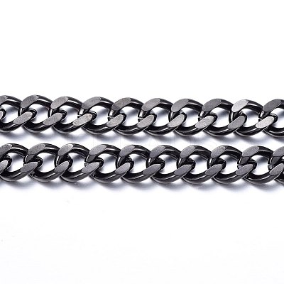 304 Stainless Steel Cuban Link Chains CHS-H020-06B-1