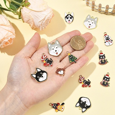 10Pcs 10 Styles Alloy Enamel Pendants ENAM-YW0006-99-1