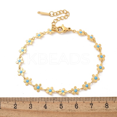 Bohemia Style 304 Stainless Steel Link Bracelets for Women BJEW-Z091-01G-1