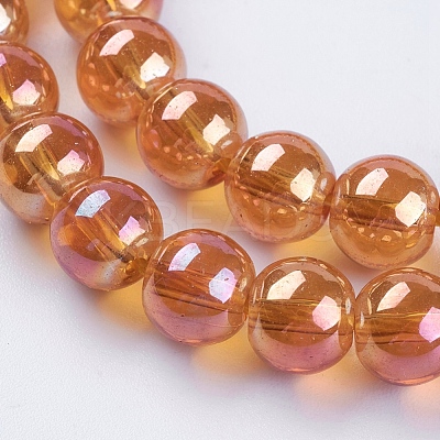 Electroplate Glass Beads Strands GLAA-K025-FR-8mm-A-1