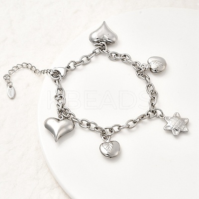 304 Stainless Steel Charm Bracelets BJEW-P368-06A-P-1