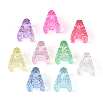 UV Plating Transparent Acrylic European Beads X-OACR-M027-02A-1